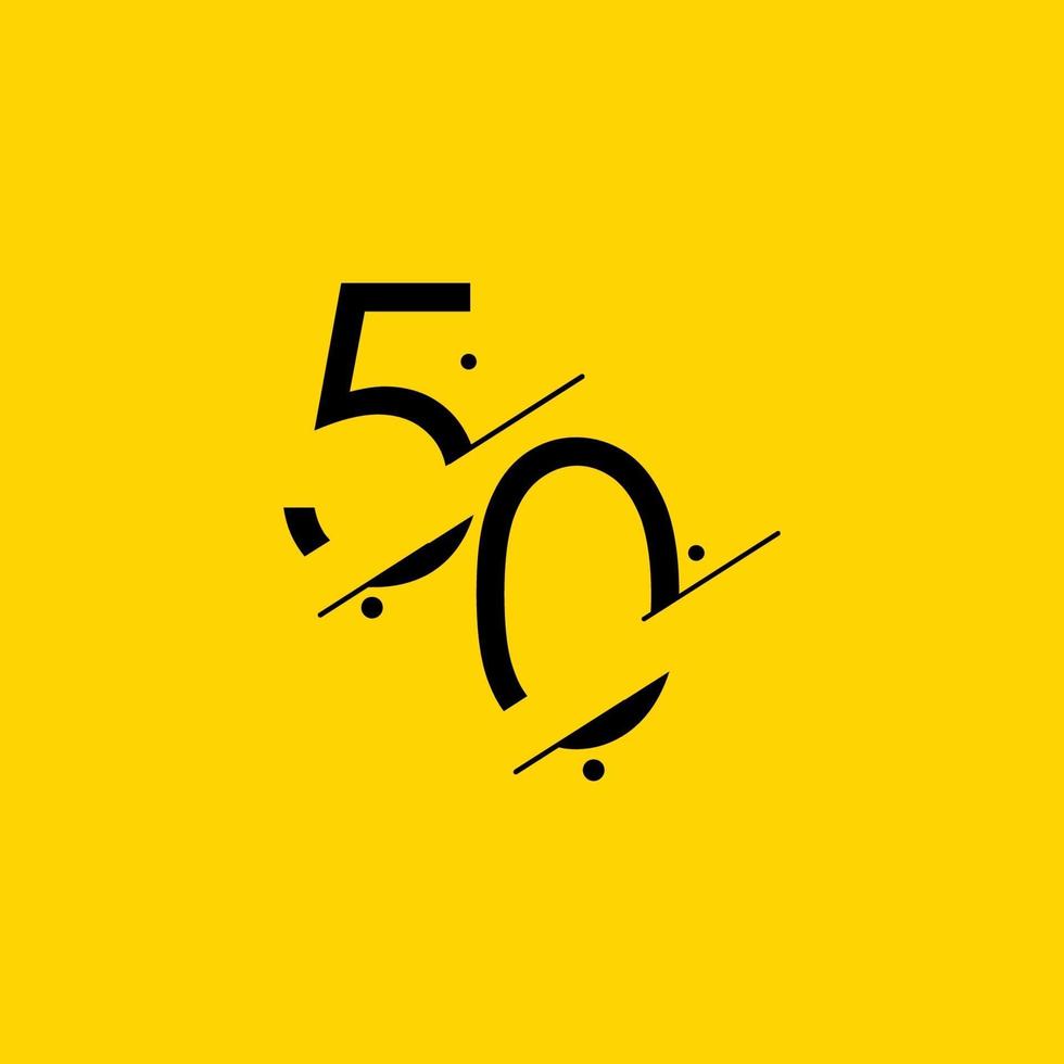 50 anos de comemoração de aniversário elegante número ilustração vetorial de modelo de design vetor