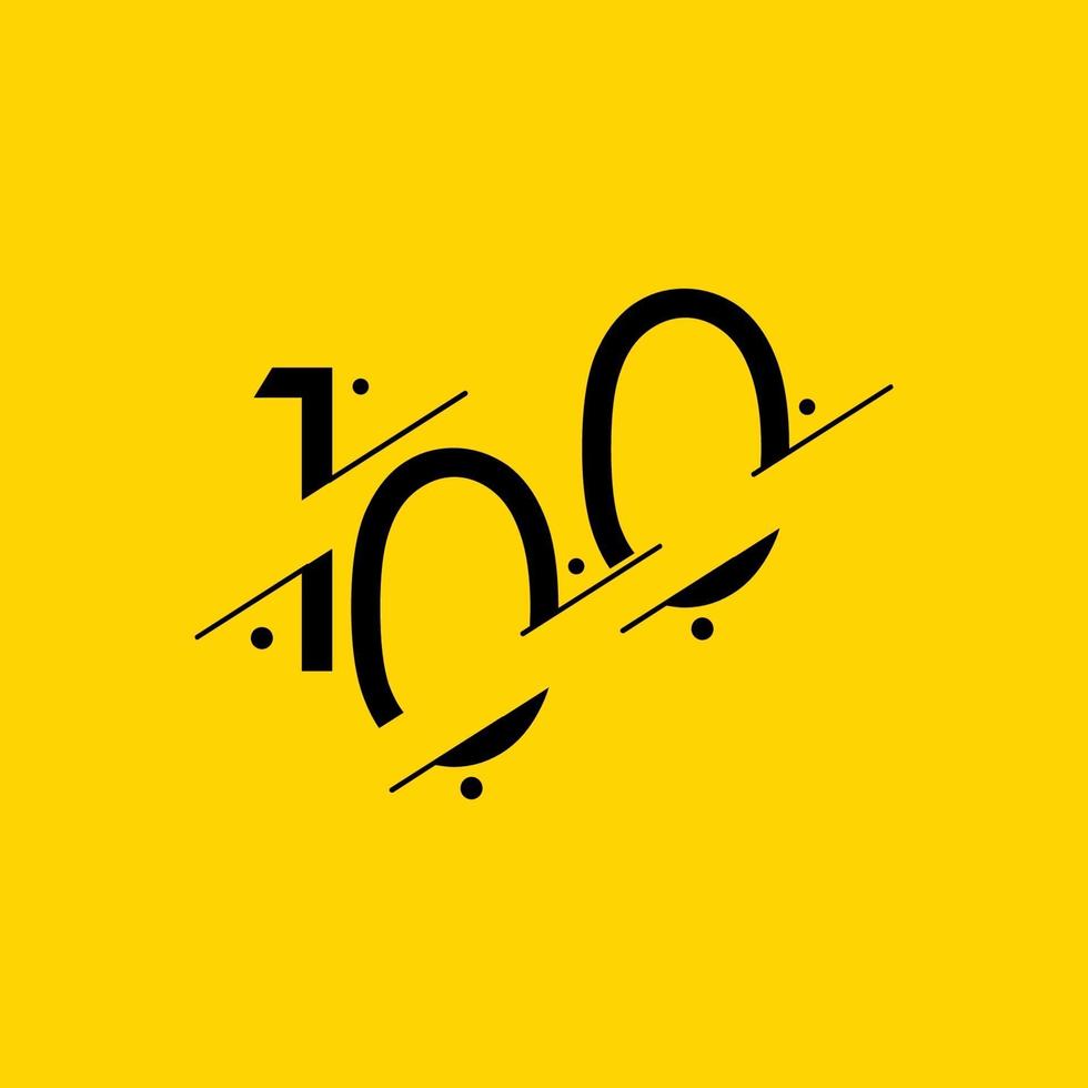 100 anos de comemoração de aniversário elegante número ilustração vetorial de modelo de design vetor