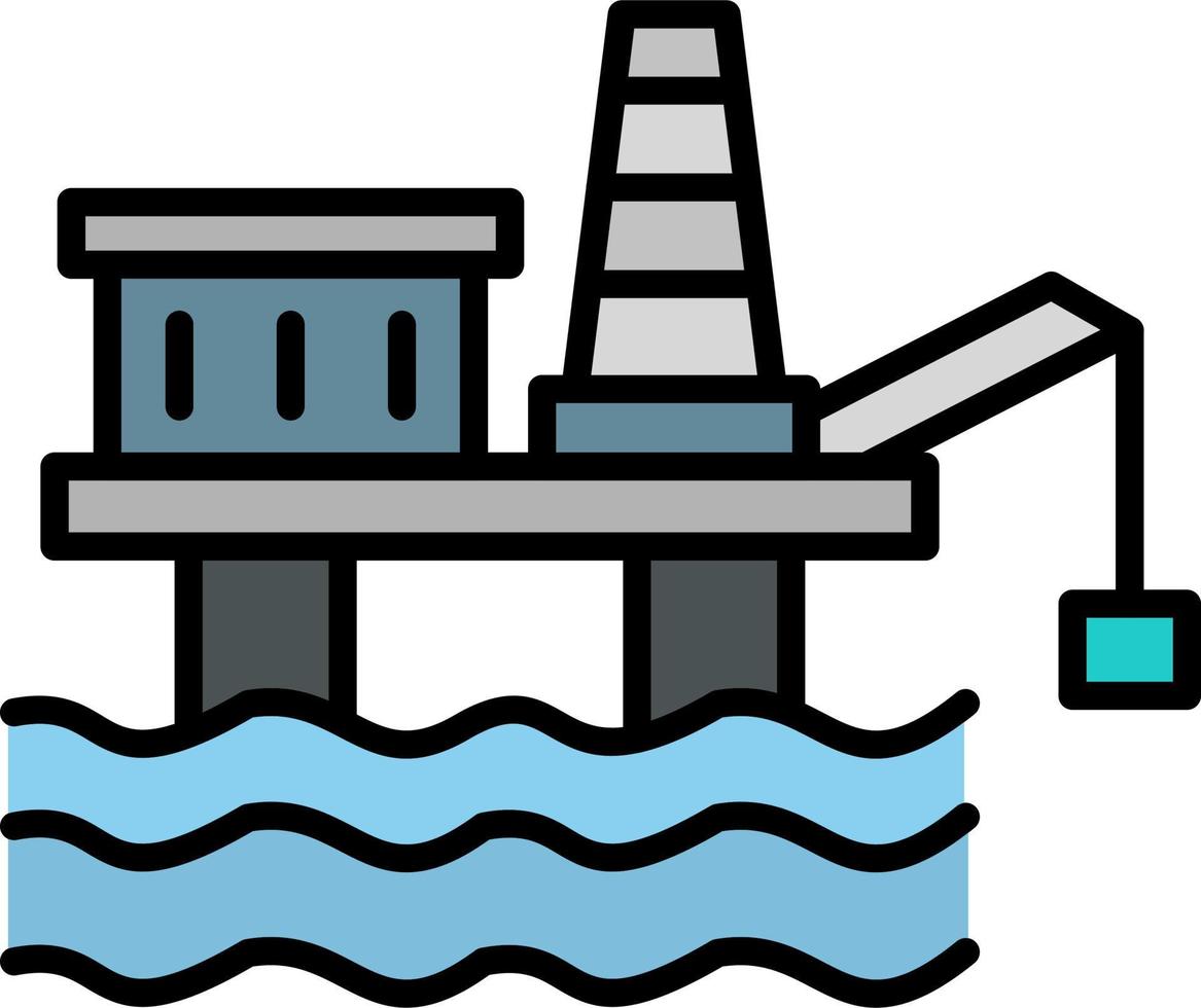 ícone de vetor de plataforma de petróleo