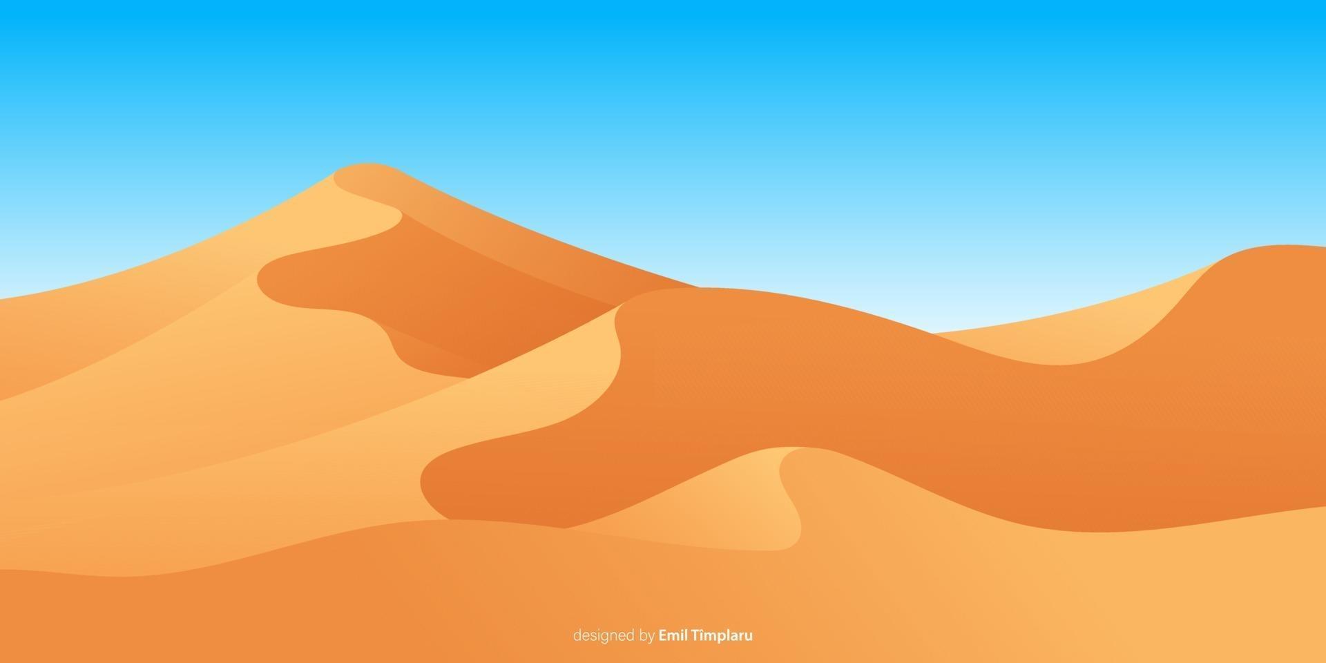 ilustração do projeto do vetor do fundo da paisagem do deserto