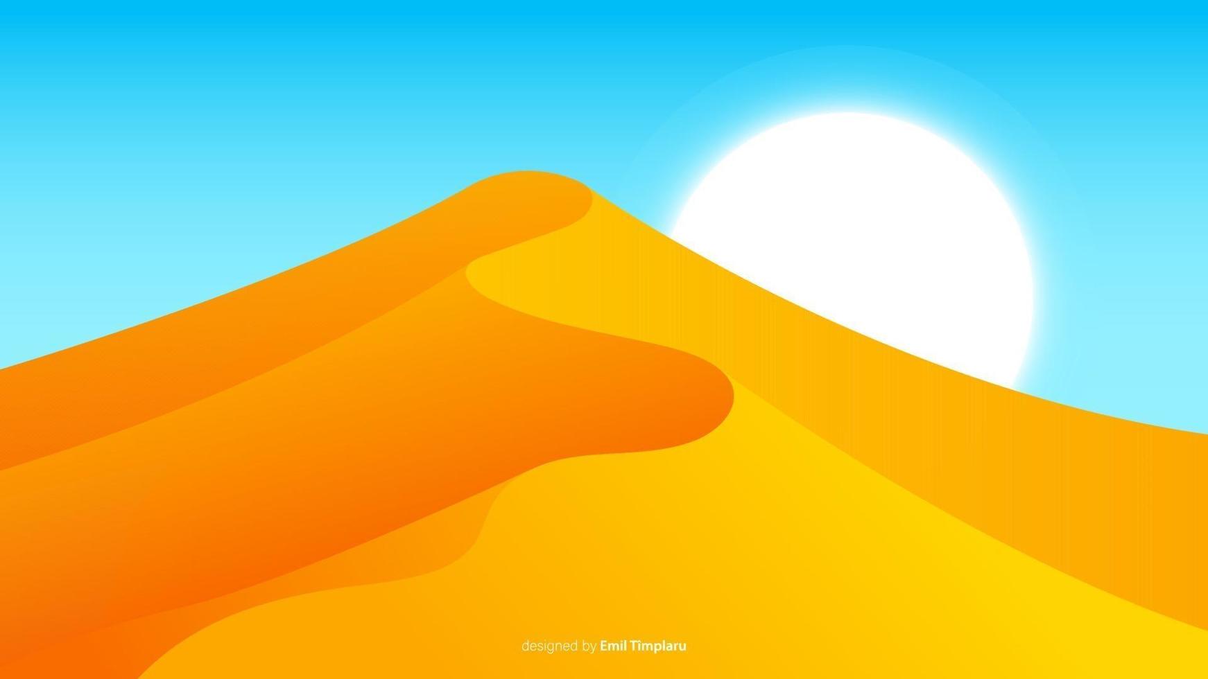 ilustração do projeto do vetor do fundo da paisagem do deserto