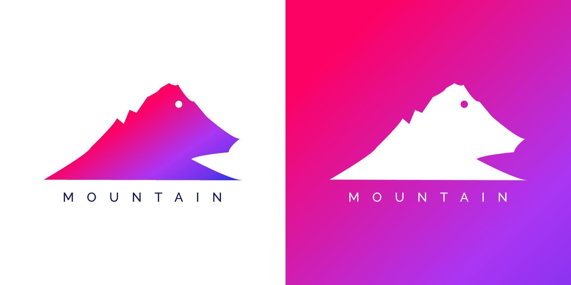 montanha ou Colina logotipo Projeto cor gradiente para marcas e empresas vetor