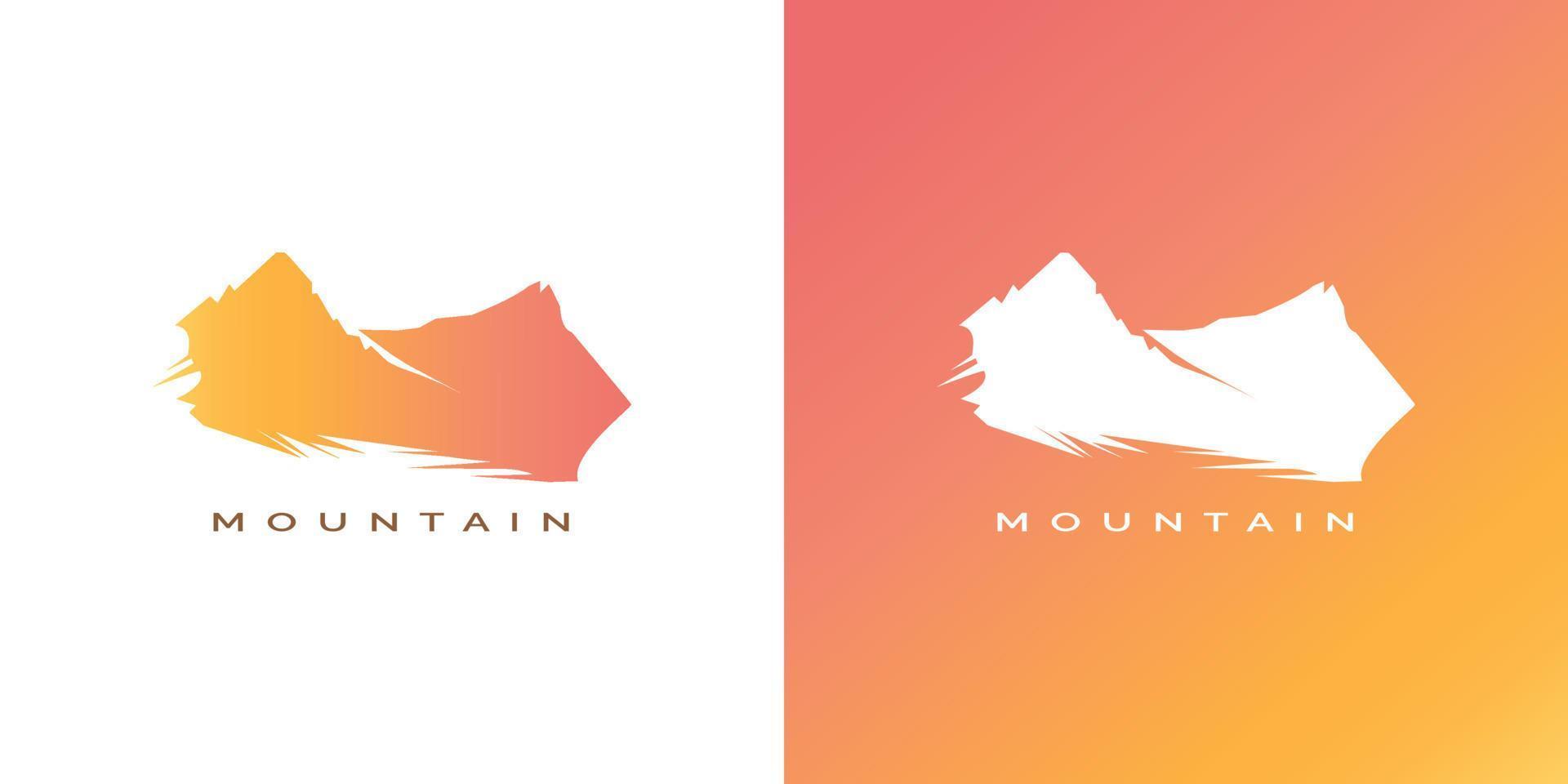 montanha ou Colina logotipo com laranja gradiente cor. para marcas e o negócio vetor