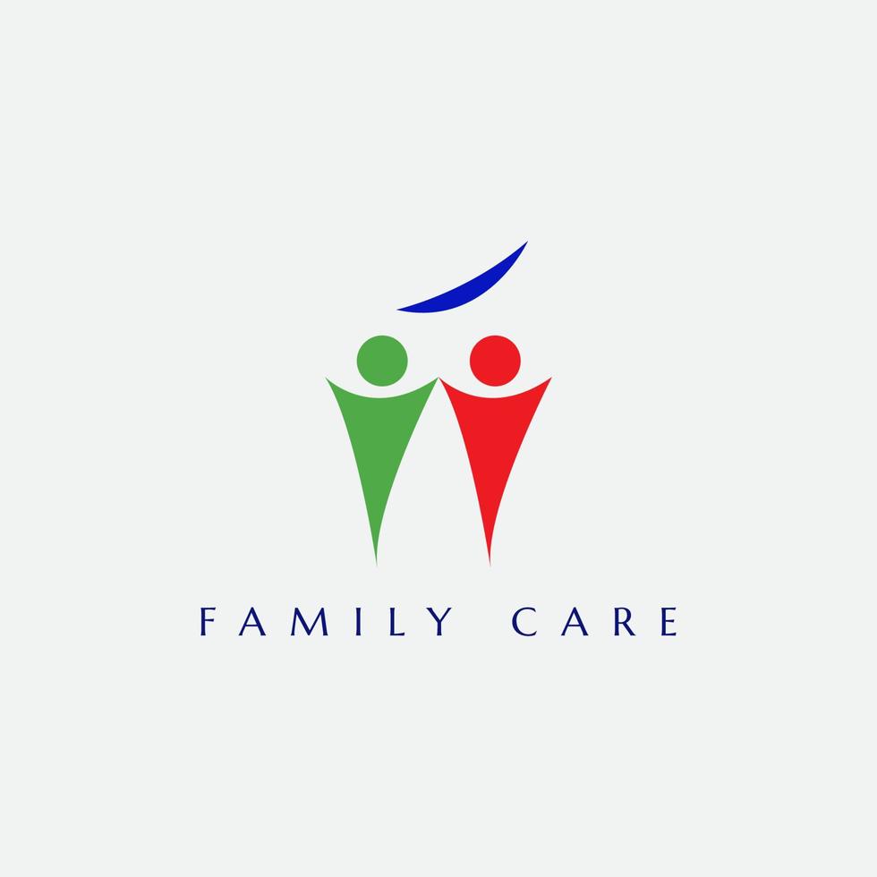 criativo família Cuidado logotipo Projeto vetor