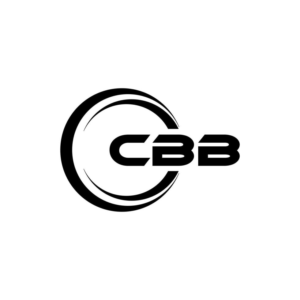 design do logotipo da carta cbb na ilustração. logotipo vetorial, desenhos de caligrafia para logotipo, pôster, convite, etc. vetor