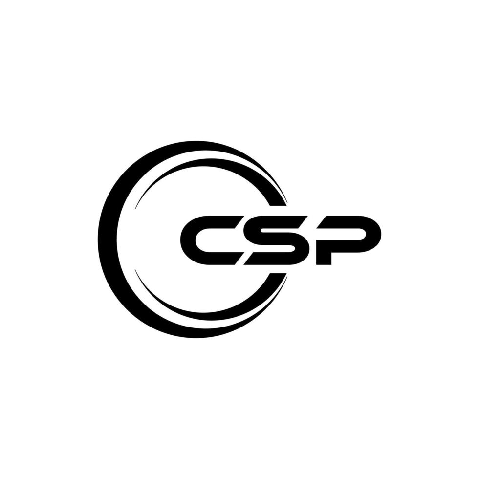 design de logotipo de carta csp na ilustração. logotipo vetorial, desenhos de caligrafia para logotipo, pôster, convite, etc. vetor