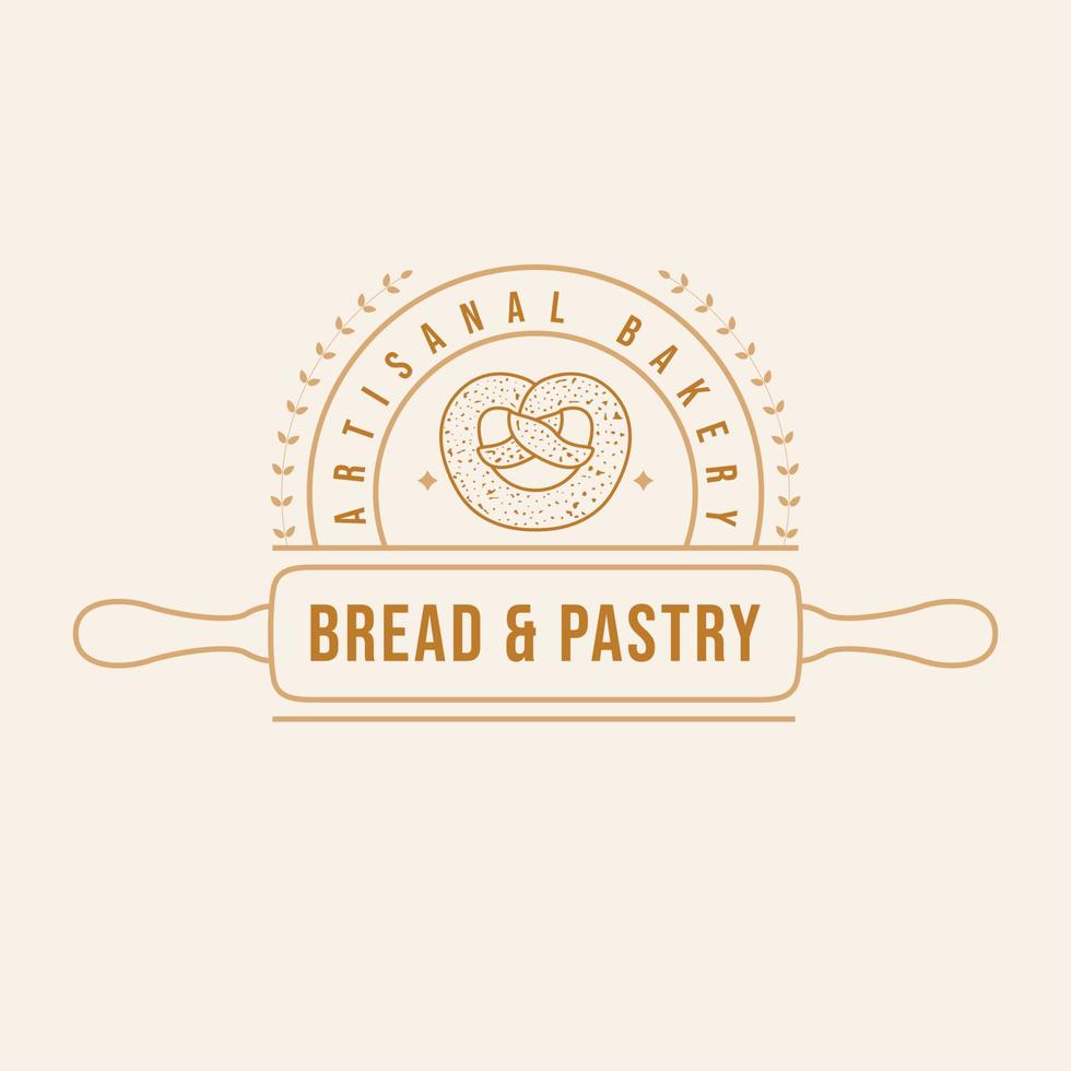 pão e pastelaria logotipo Projeto. artesanal padaria logótipo vetor