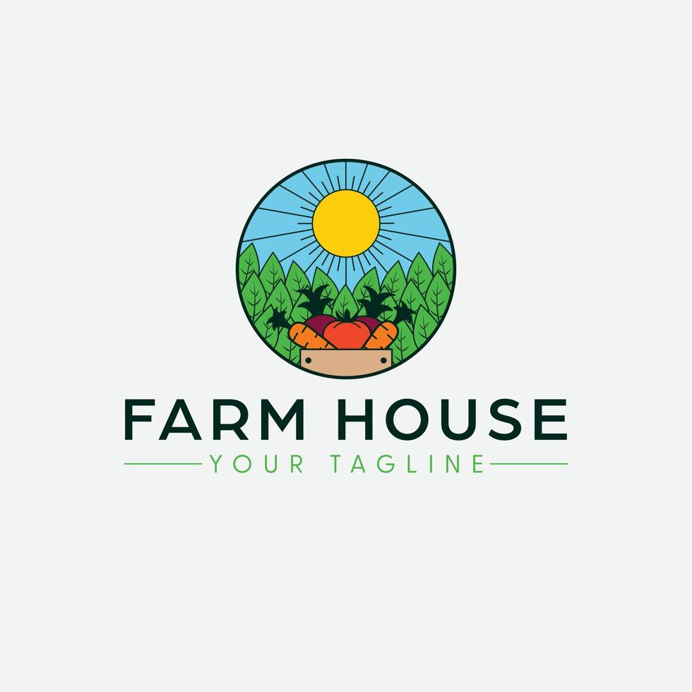 Fazenda casa logotipo Projeto. eco agricultura logótipo vetor