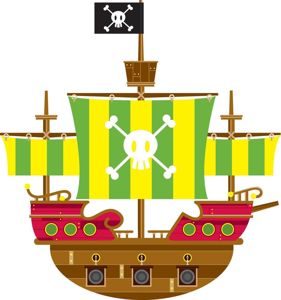 navio pirata dos desenhos animados vetor