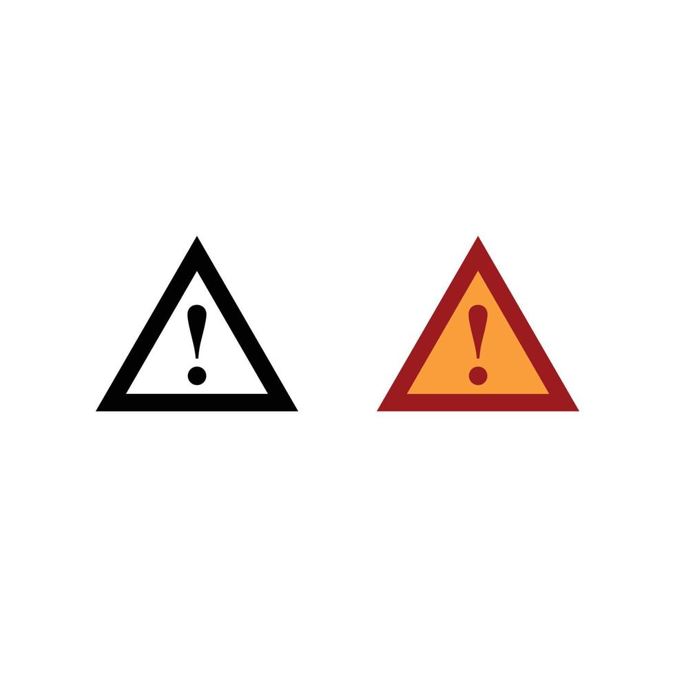 Atenção Cuidado logotipo ícone ilustração colorida e esboço vetor