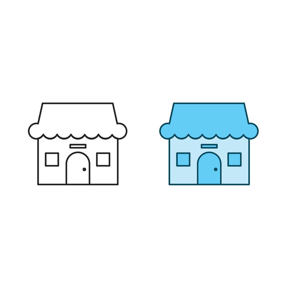 casa logotipo ícone ilustração colorida e esboço vetor