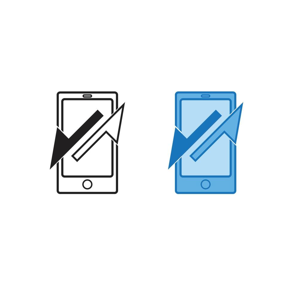Móvel telefone transferir dados logotipo ícone ilustração colorida e esboço vetor