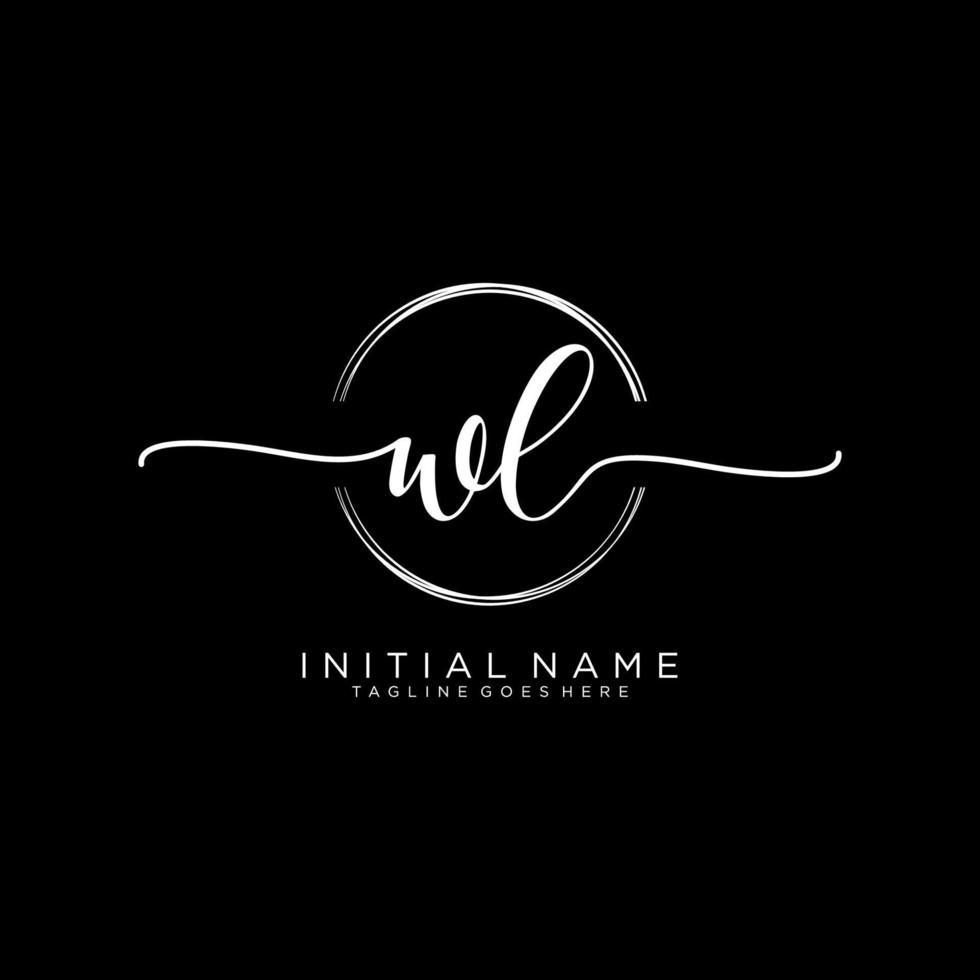 inicial wl feminino logotipo coleções modelo. caligrafia logotipo do inicial assinatura, casamento, moda, joalheria, butique, floral e botânico com criativo modelo para qualquer companhia ou negócios. vetor