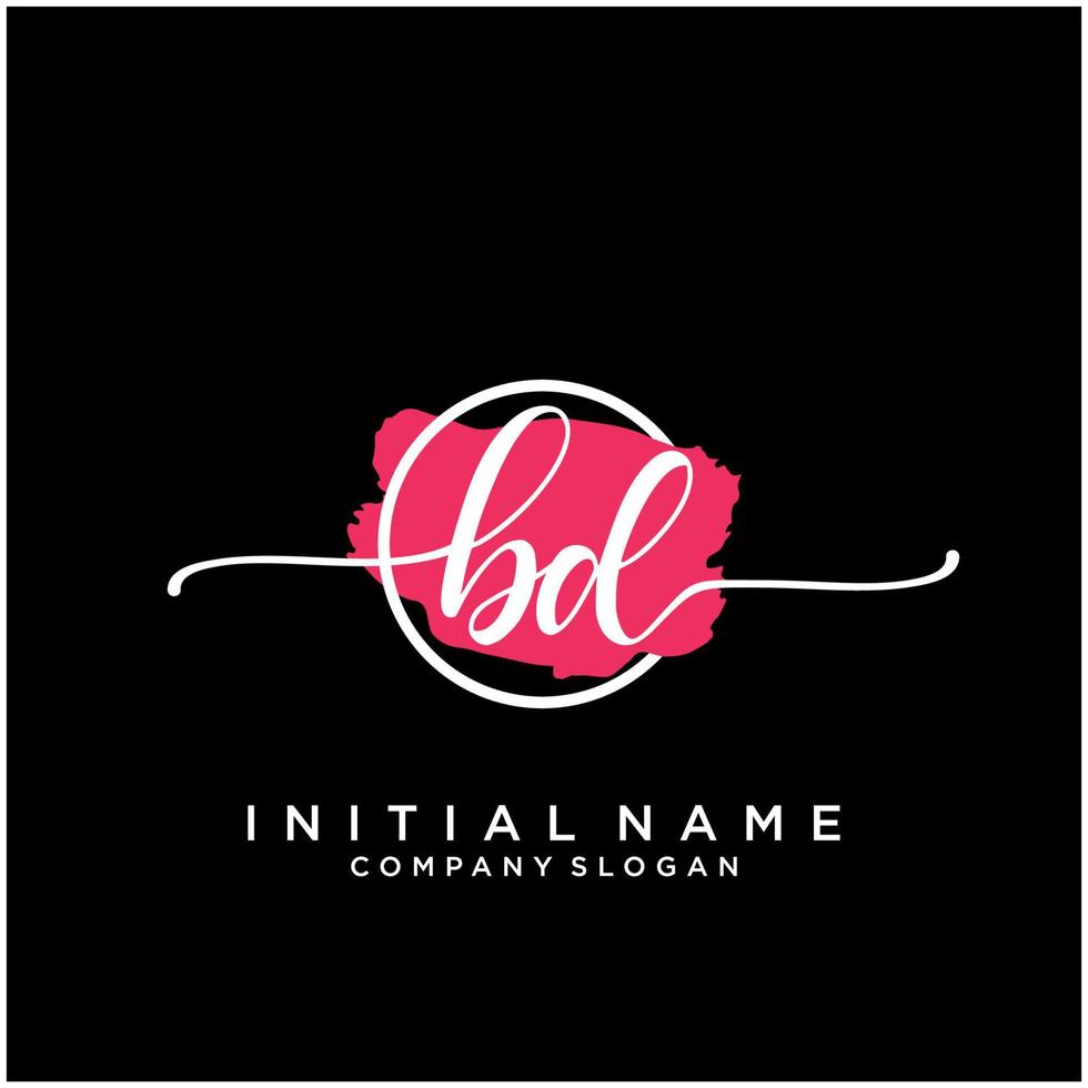 inicial bd feminino logotipo coleções modelo. caligrafia logotipo do inicial assinatura, casamento, moda, joalheria, butique, floral e botânico com criativo modelo para qualquer companhia ou negócios. vetor