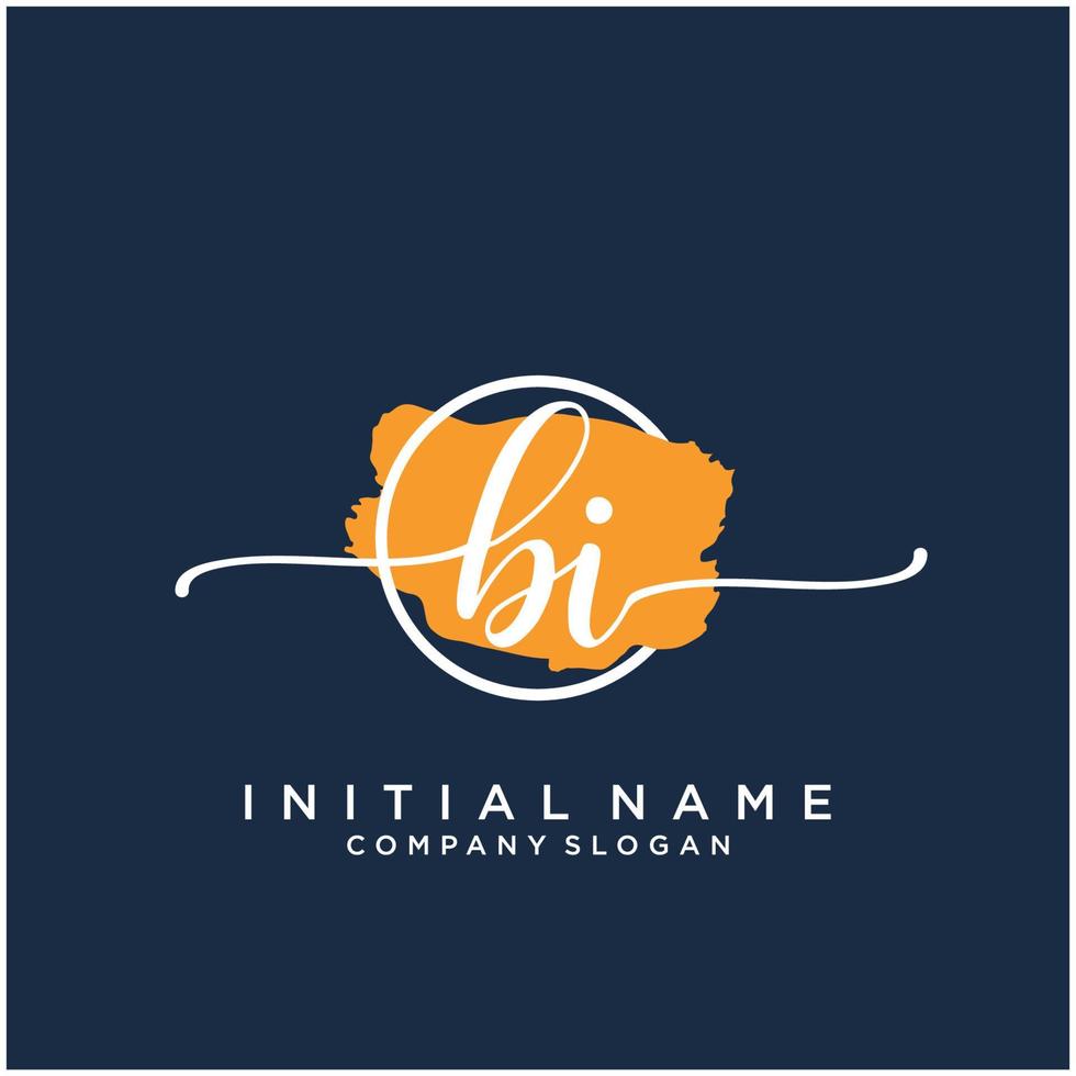 inicial bi feminino logotipo coleções modelo. caligrafia logotipo do inicial assinatura, casamento, moda, joalheria, butique, floral e botânico com criativo modelo para qualquer companhia ou negócios. vetor