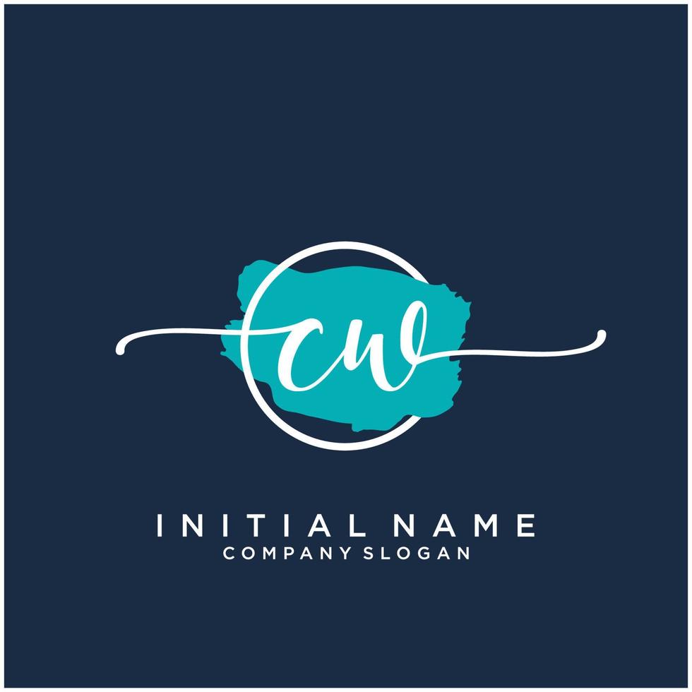 inicial cw feminino logotipo coleções modelo. caligrafia logotipo do inicial assinatura, casamento, moda, joalheria, butique, floral e botânico com criativo modelo para qualquer companhia ou negócios. vetor