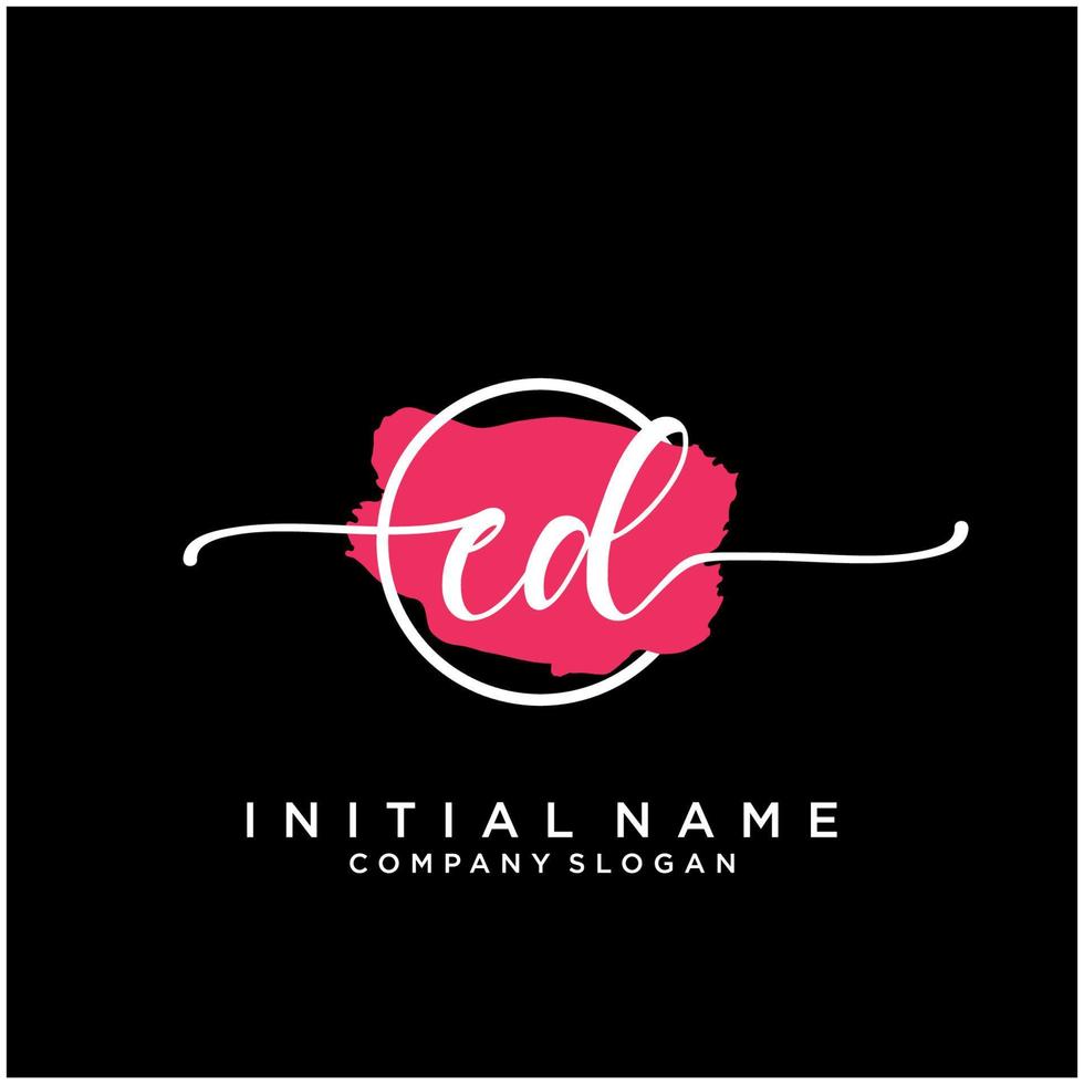 inicial ed feminino logotipo coleções modelo. caligrafia logotipo do inicial assinatura, casamento, moda, joalheria, butique, floral e botânico com criativo modelo para qualquer companhia ou negócios. vetor