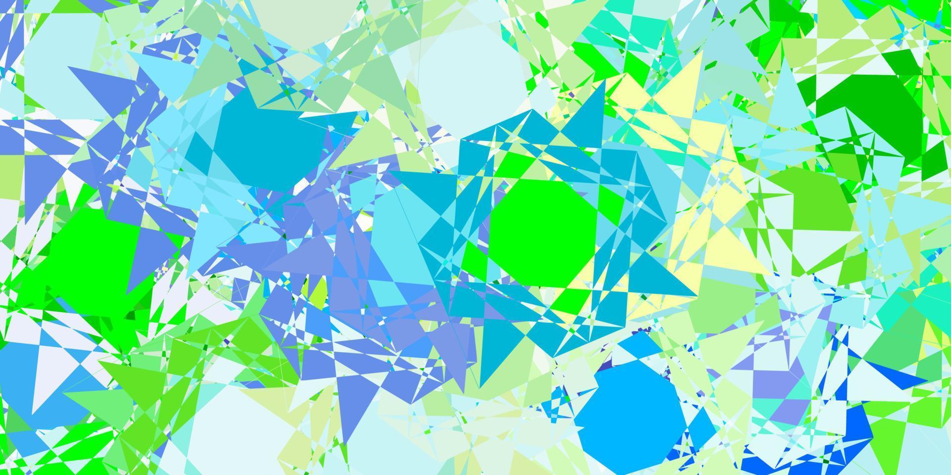 layout de vetor azul claro e verde com formas triangulares.