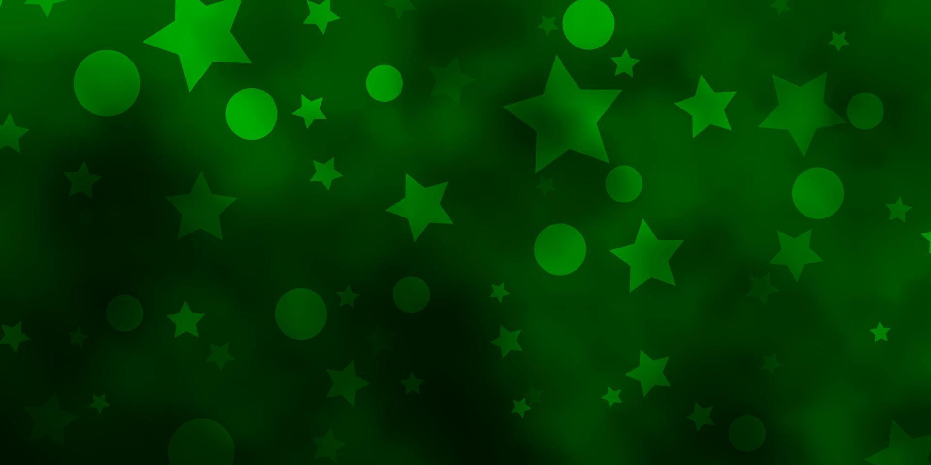 fundo verde claro do vetor com círculos, estrelas.