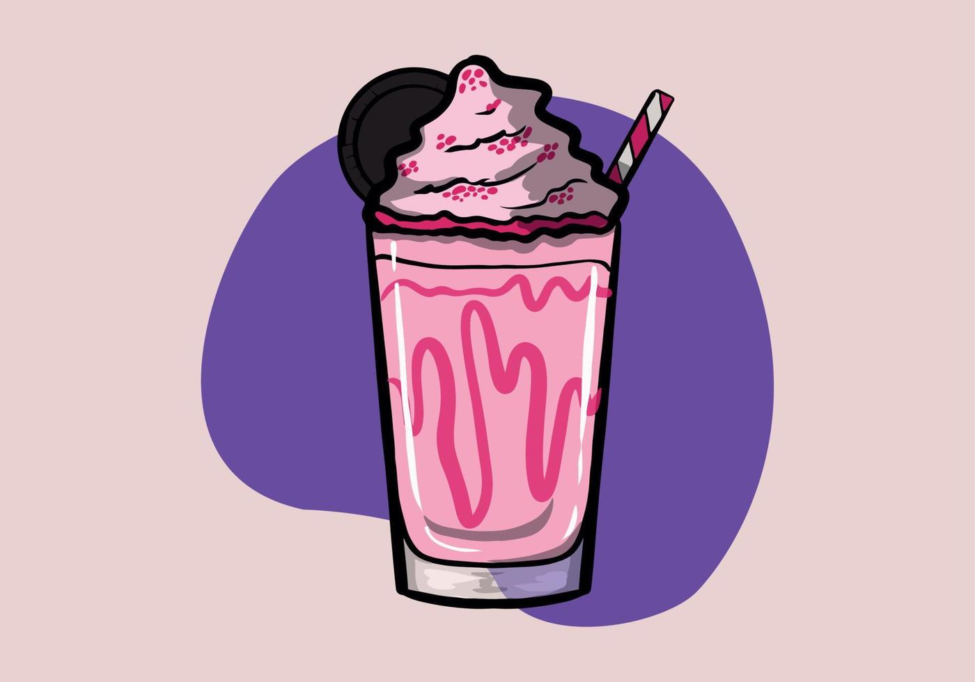 mão desenhado colorida fruta milkshake Projeto. morango leite sacudir. vetor ilustração desenho animado plano ícone isolado em branco.