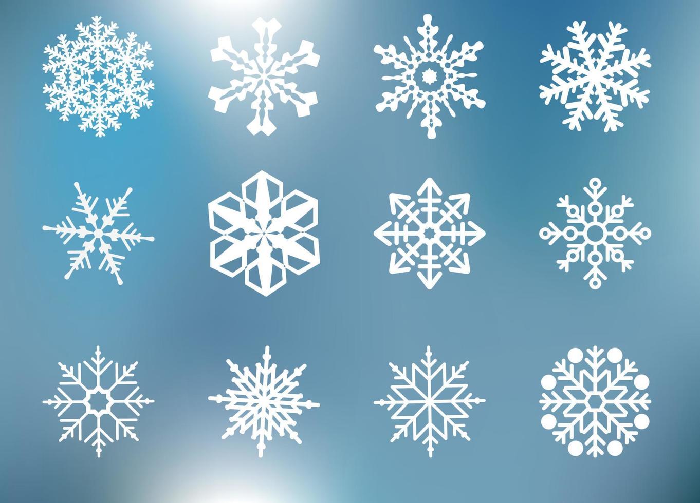 flocos de neve, conjunto do diferente flocos de neve, vetor ícones