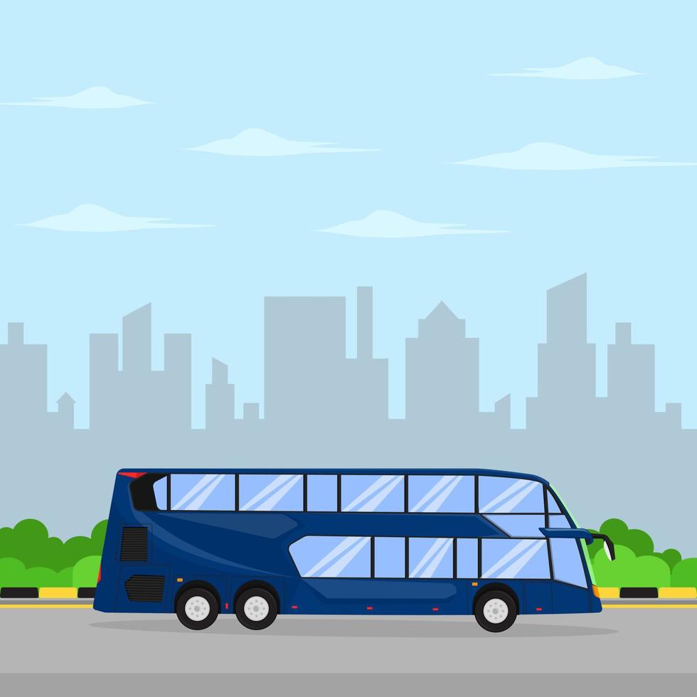 luxo ônibus vetor plano ilustração