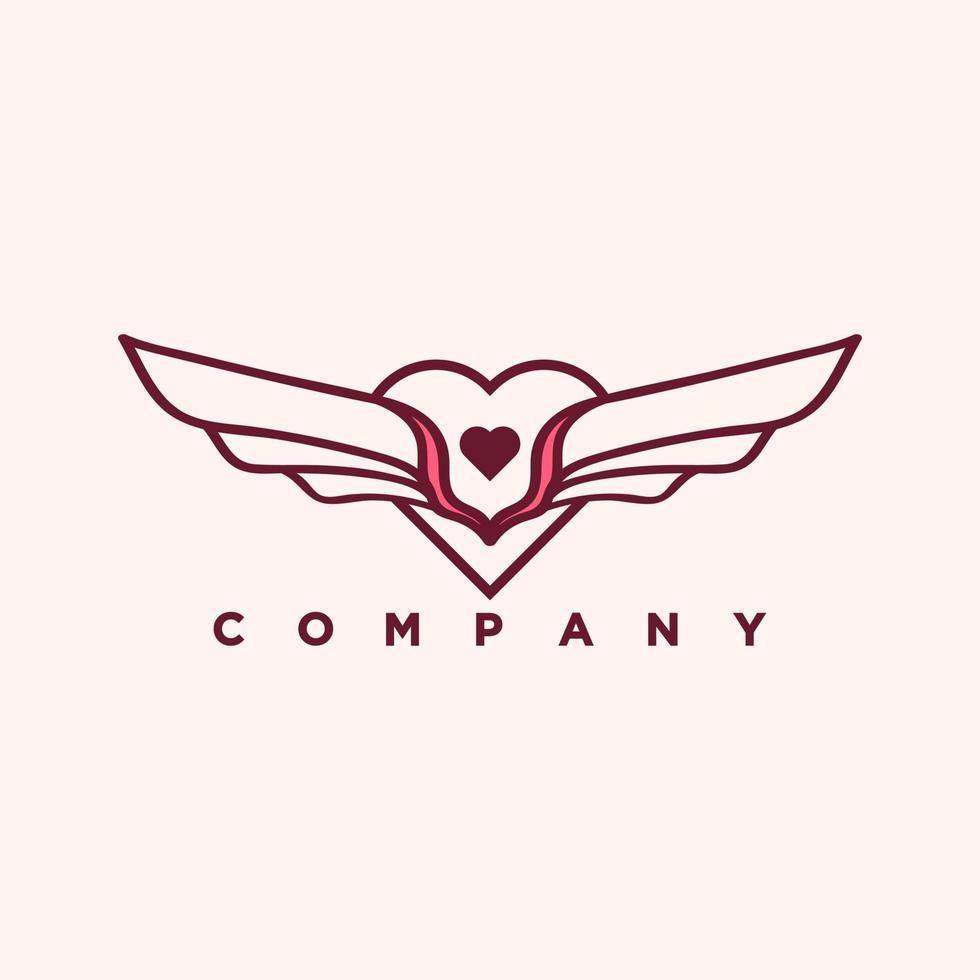 moderno alado amor logotipo ilustração Projeto para seu o negócio vetor