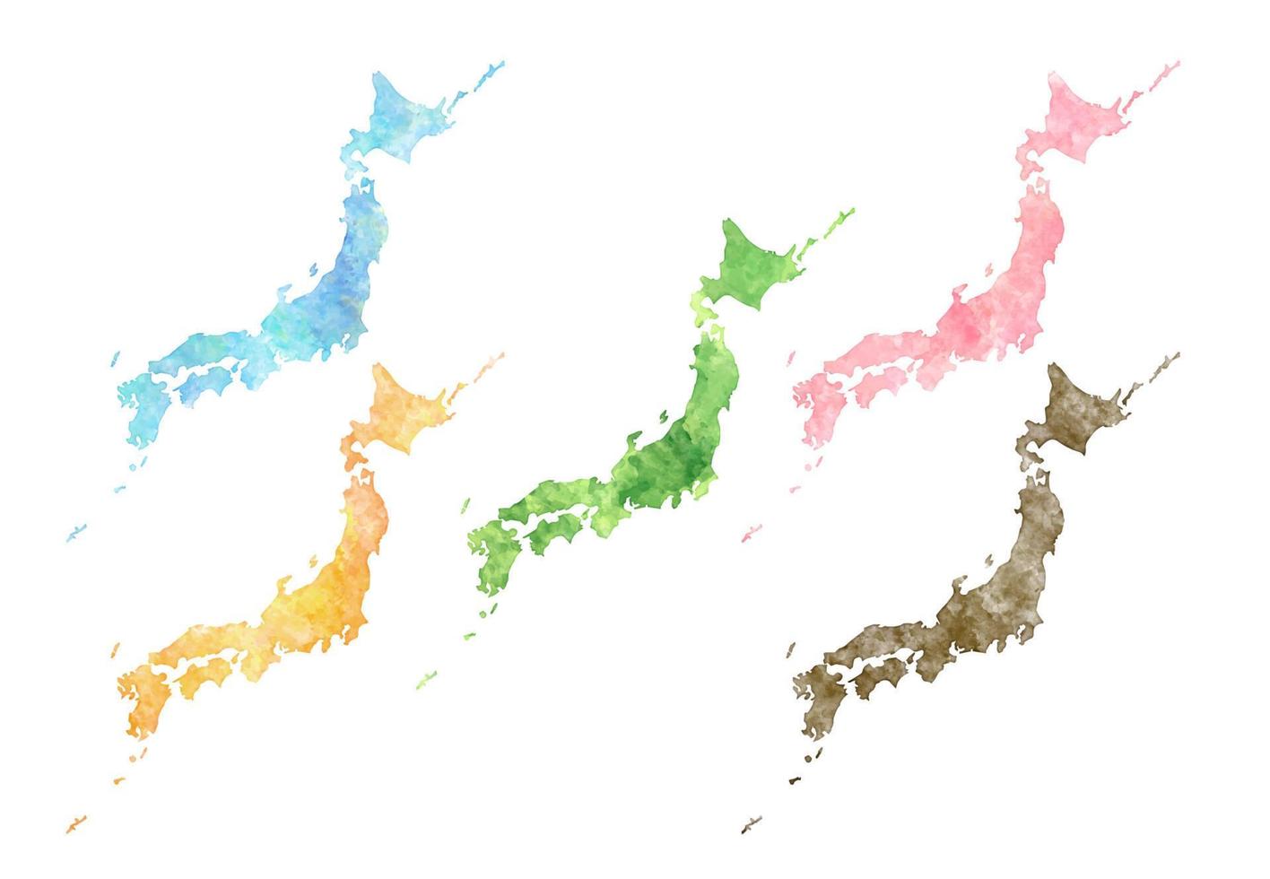 aguarela mão desenhado mapa do Japão vetor