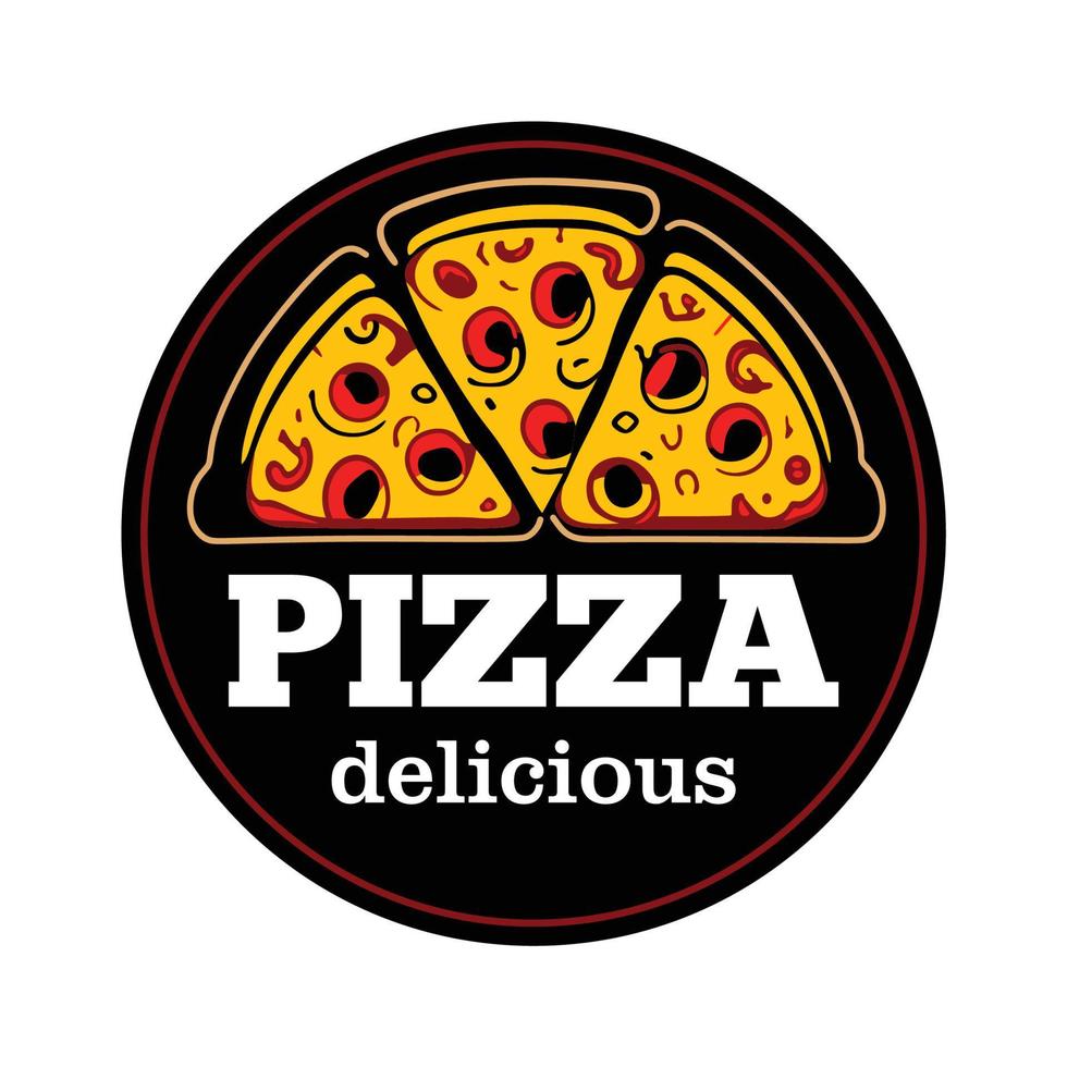 delicioso pizza logotipo minimalista vetor