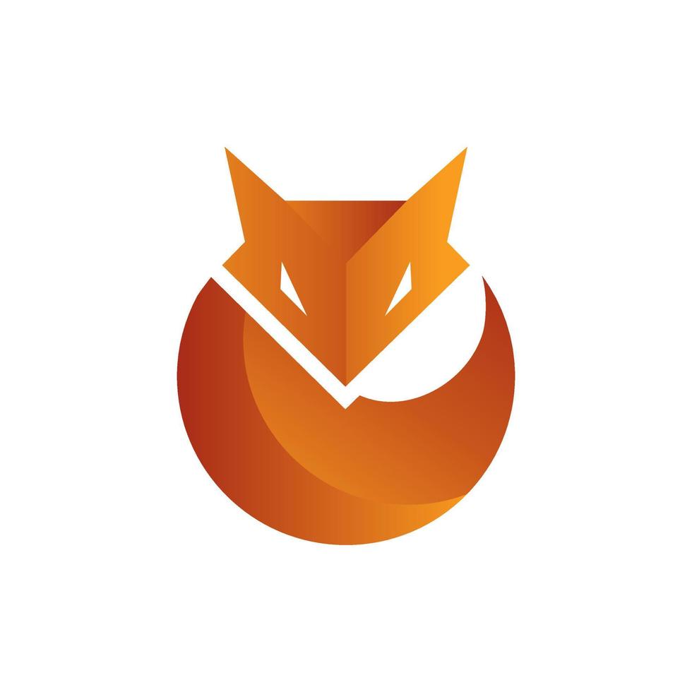 ilustração de design de vetor de símbolo de logotipo de cabeça de raposa criativa