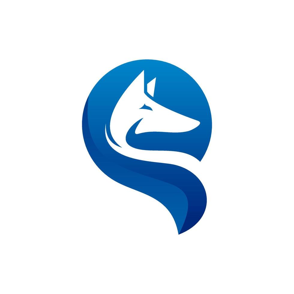 ilustração de design de vetor de símbolo de logotipo de cabeça de raposa criativa