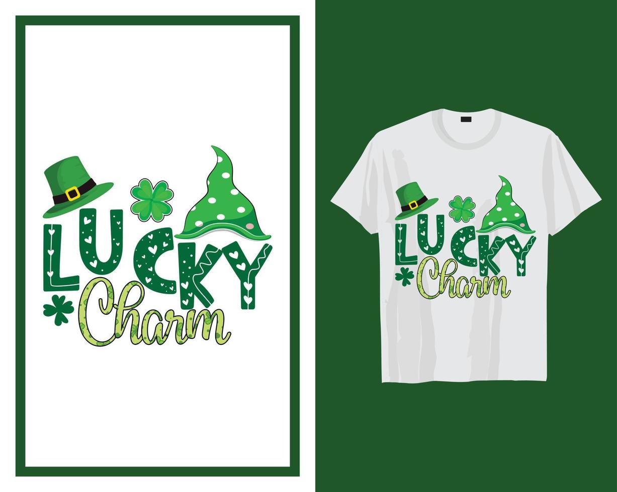 por sorte charme st patrick's dia t camisa tipografia Projeto vetor ilustração