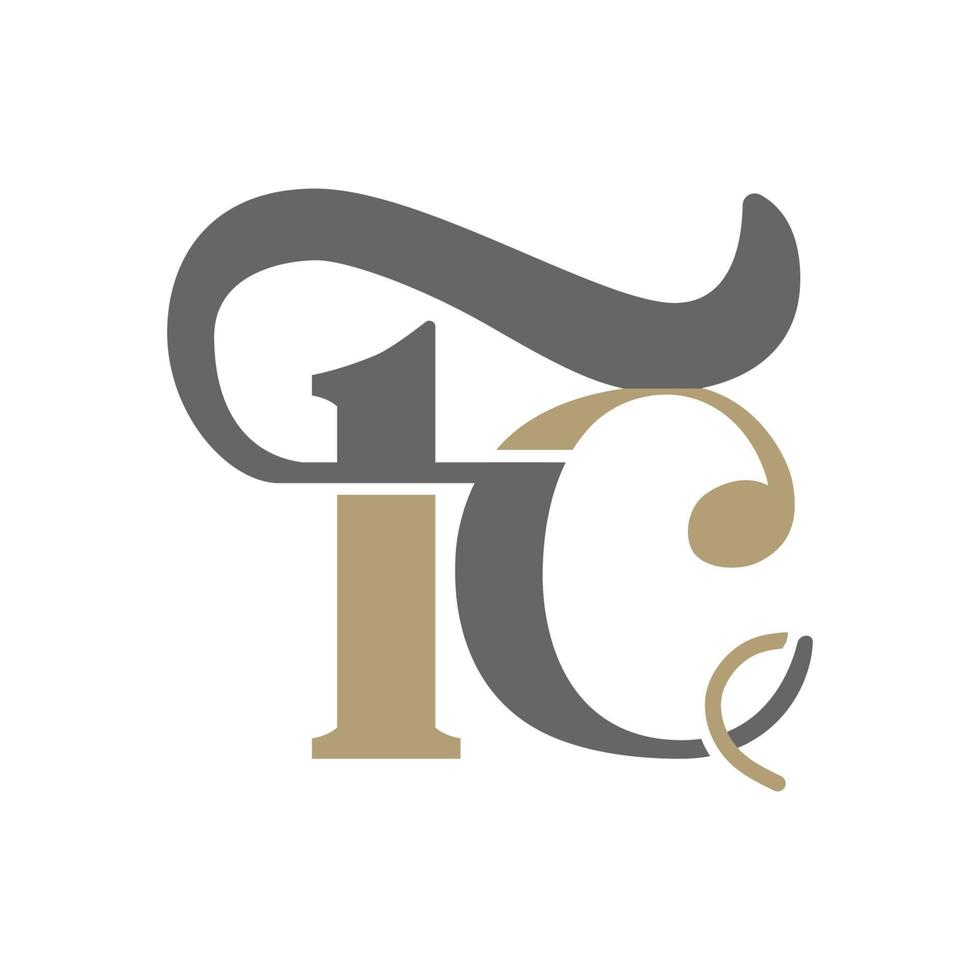 design elegante do logotipo de letra de ouro preto fc. logotipo da letra inicial cf e fc isolado no fundo branco. vetor