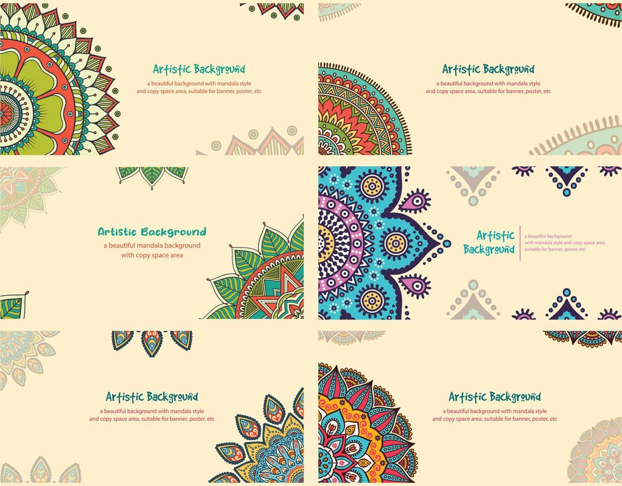 étnico fundo com cópia de espaço área usando mandala estilo. adequado para bandeira, poster, cartão, etc vetor