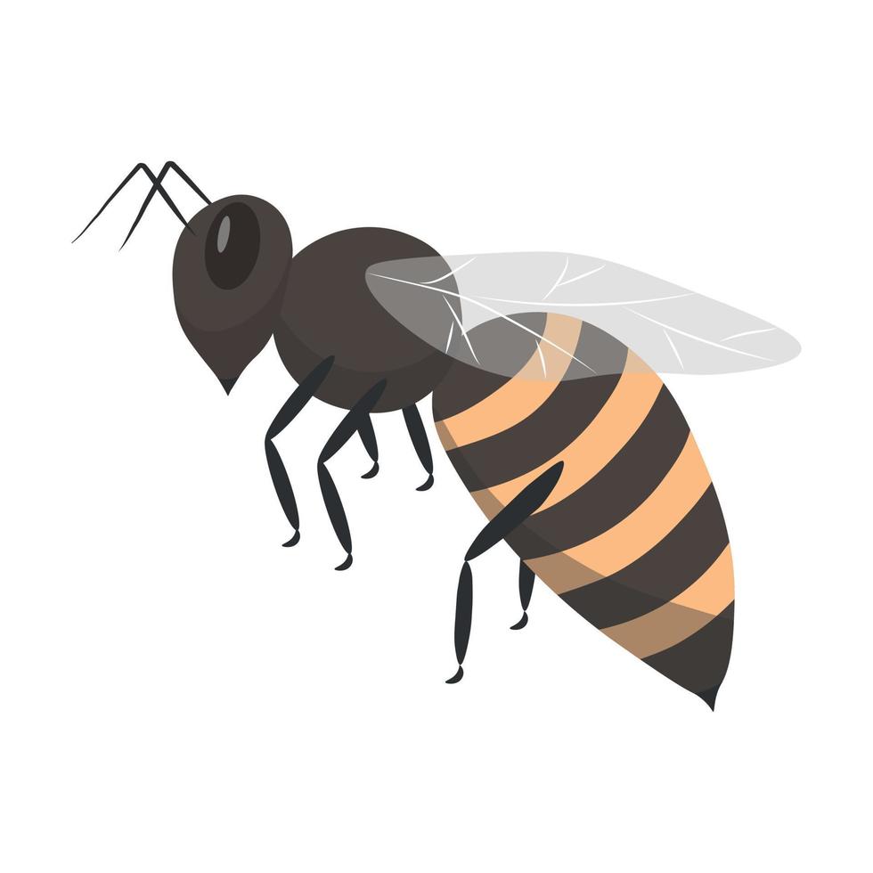 abelha ícone dentro plano estilo. vetor animal ilustração do uma querida abelha em uma branco fundo.