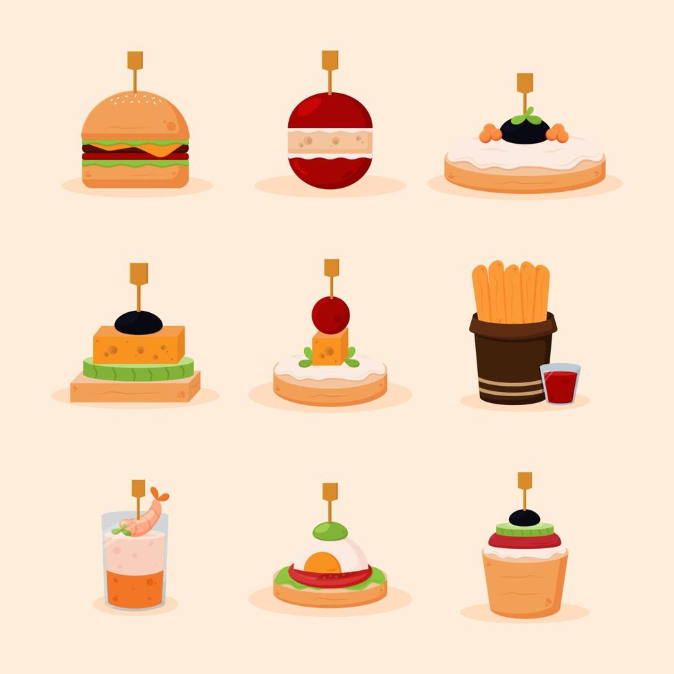 festa canape apetitoso dedo Comida ilustração vetor