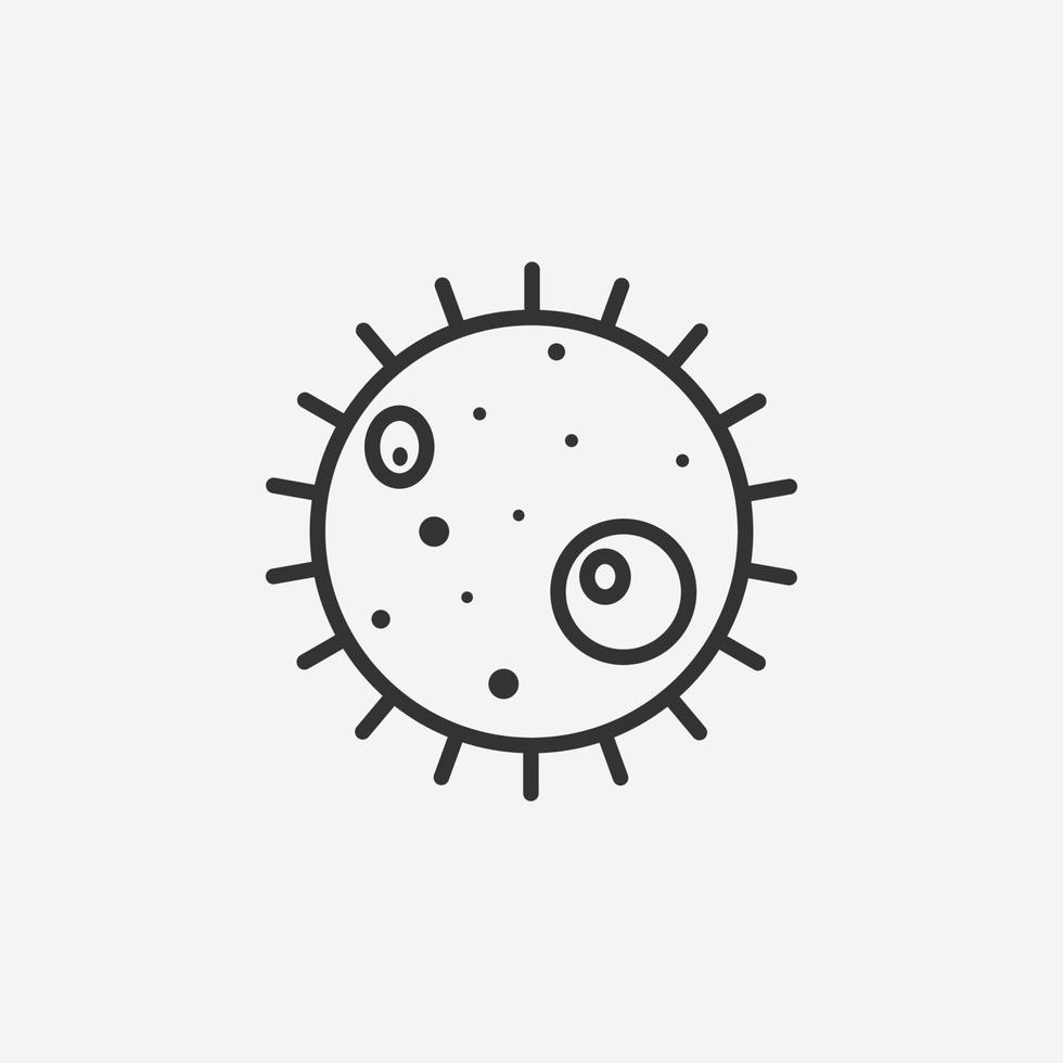 ícone de bactérias. vírus, ícone isolado de micróbio para design gráfico e website vetor