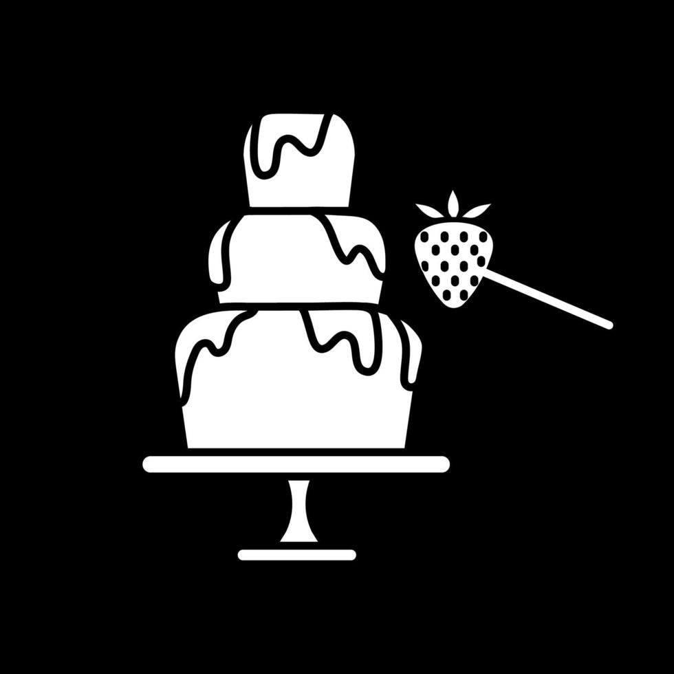 ícone de glifo do modo escuro de fondue de chocolate vetor