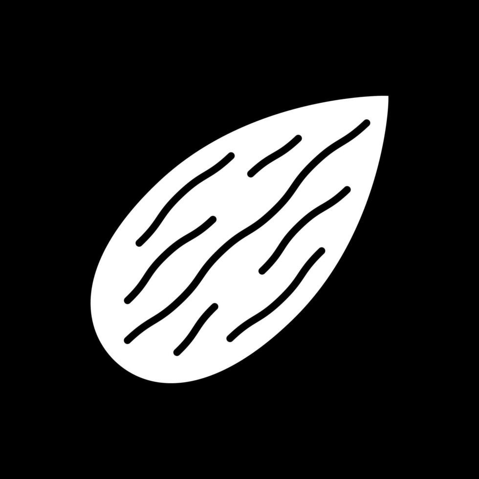 ícone de glifo do modo escuro amendoado vetor