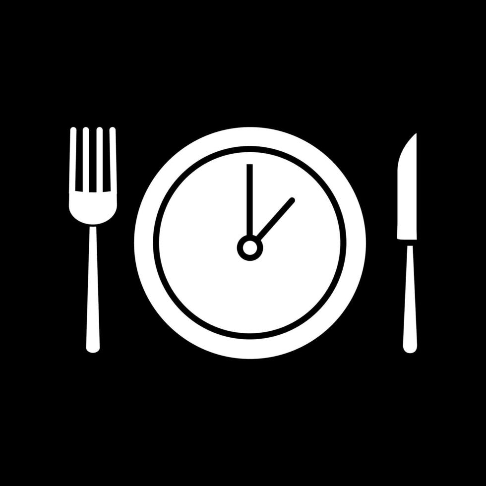 ícone de glifo do modo escuro da hora do jantar vetor
