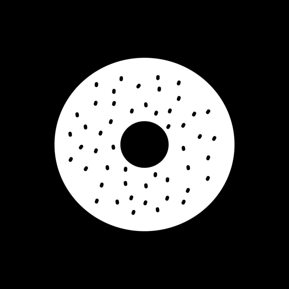 ícone de glifo do modo bagel escuro vetor
