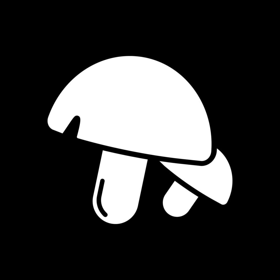ícone de glifo do modo escuro de cogumelos vetor