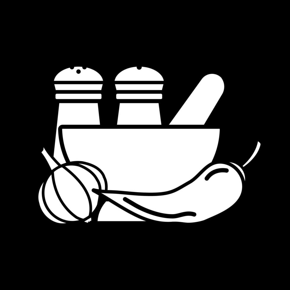 ícone de glifo de modo escuro de preparação de condimentos vetor