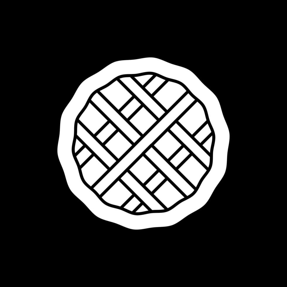 ícone de glifo de modo escuro de torta caseira vetor