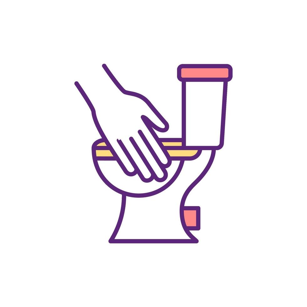 ícone de cor de higiene de banheiro vetor