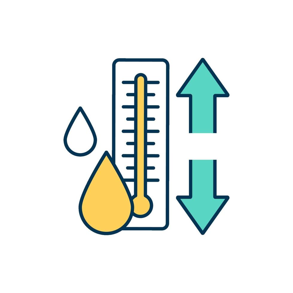 ícone de cor de regulação da temperatura corporal vetor