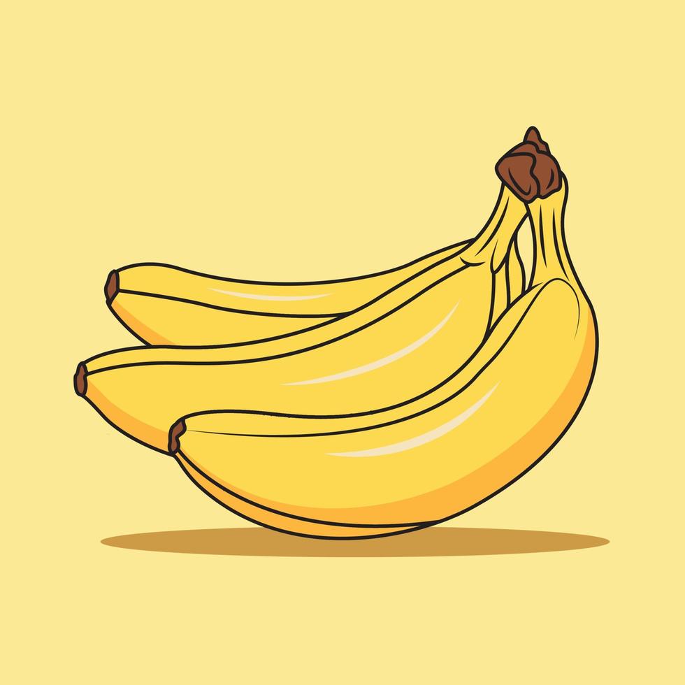 banana fruta vetor arte. desenho animado banana ícone ilustração. banana natureza ícone conceito livre vetor