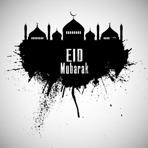Grunge Eid Mubarak fundo 0606 vetor