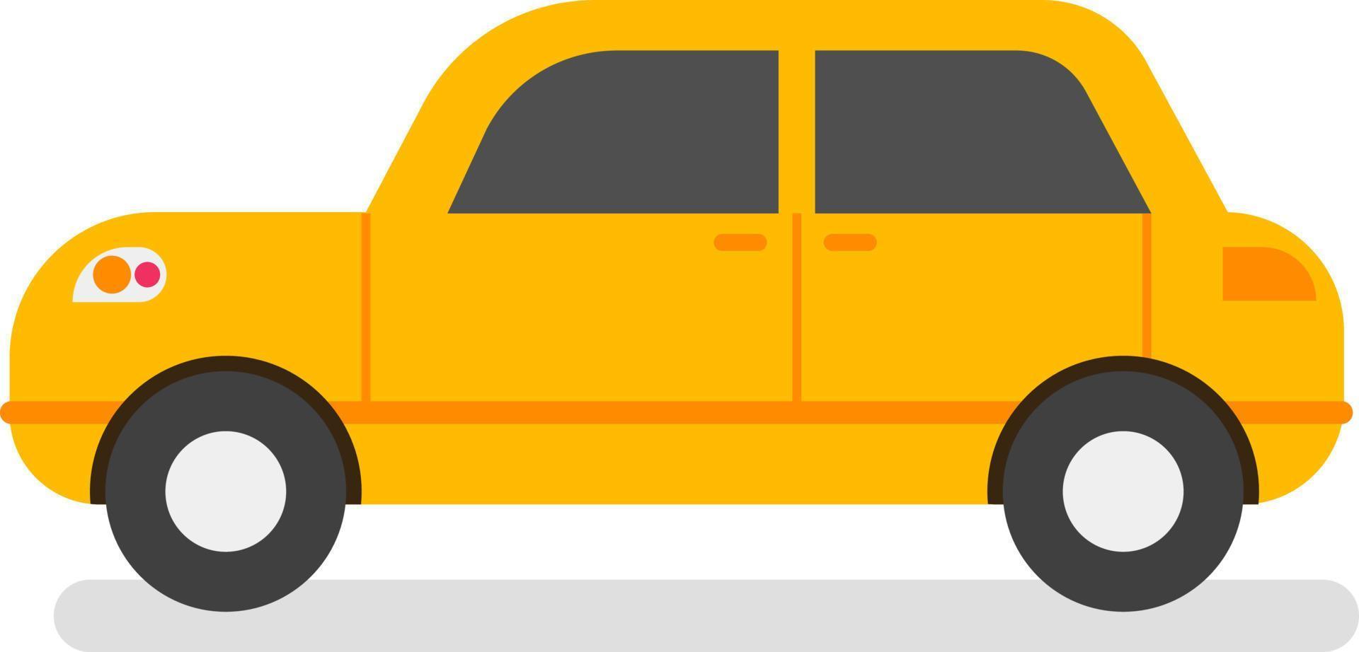 amarelo carro plano vetor ilustração. veículo com isolado fundo