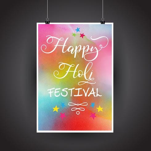 Cartaz feliz de Holi vetor